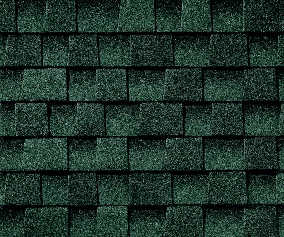 Green shingle up close